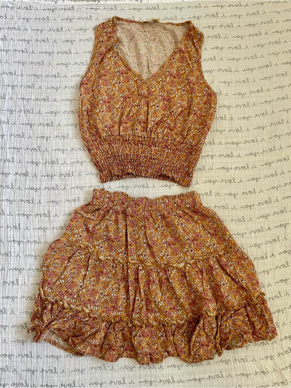 Cynthia Rowley Rusty Orange Floral Two-Piece Set